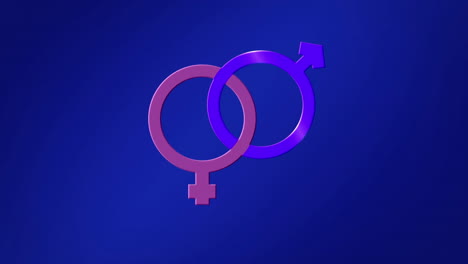 animación de un símbolo heterosexual sobre un fondo azul