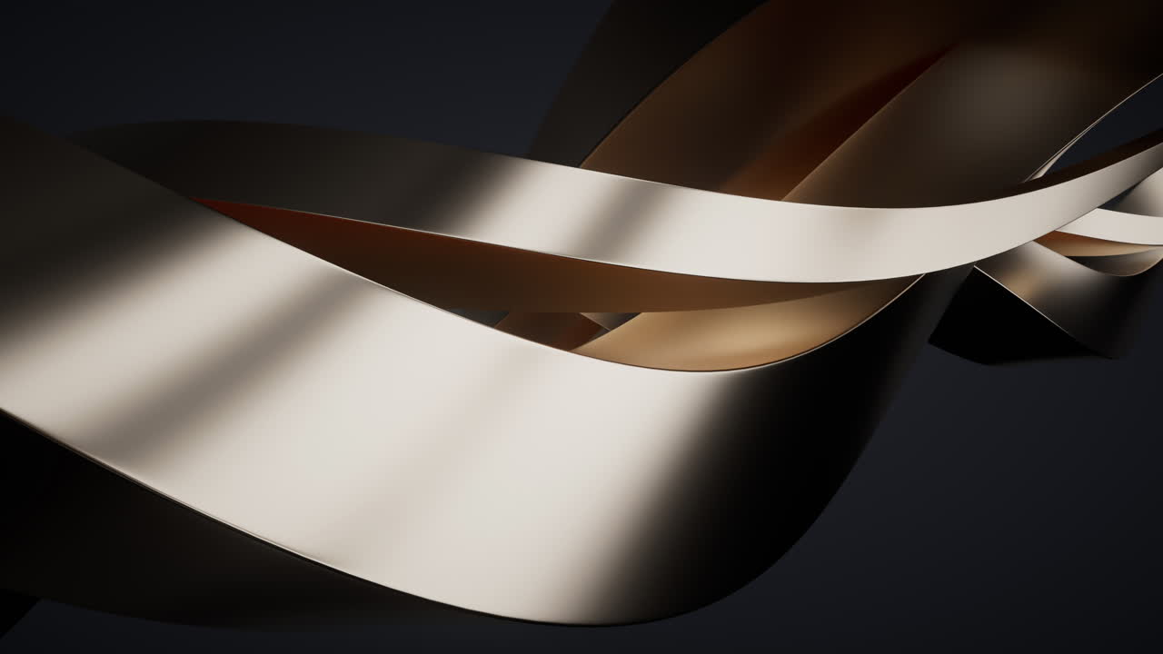 el fondo de la geometría de la curva metálica, renderización en 3d.