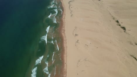 stockton beach sand dunes in new south wales, australia - drone shot