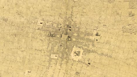 old nineteenth century map of the state of city of merida in yucatan mexico