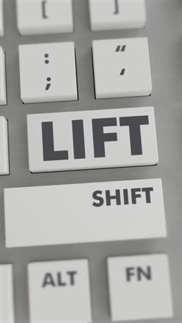 lift button pressing on keyboard vertical video