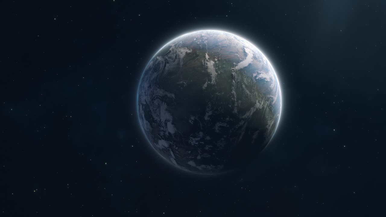 Инопланетная планета в далеких просторах космоса.