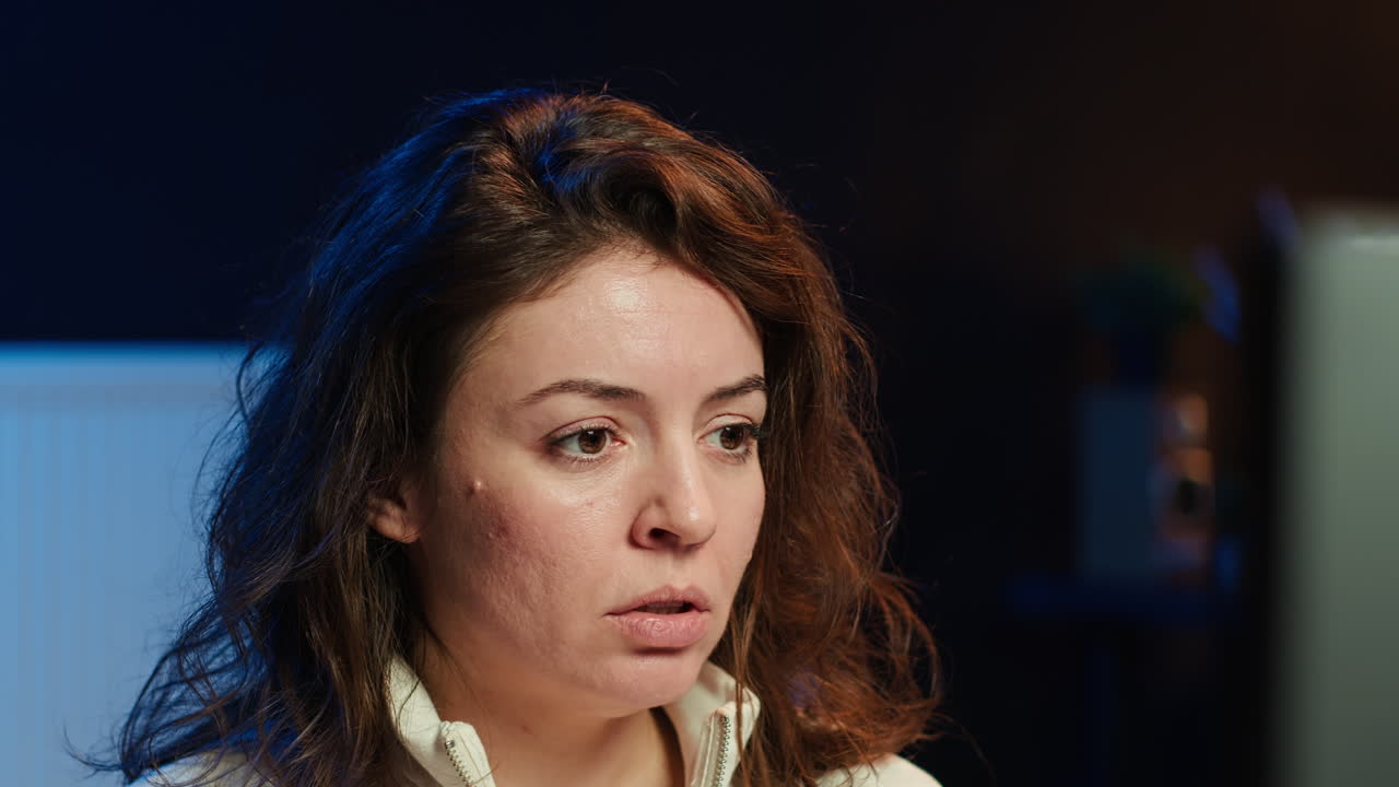Anxious woman stressed after failing to secure company servers
