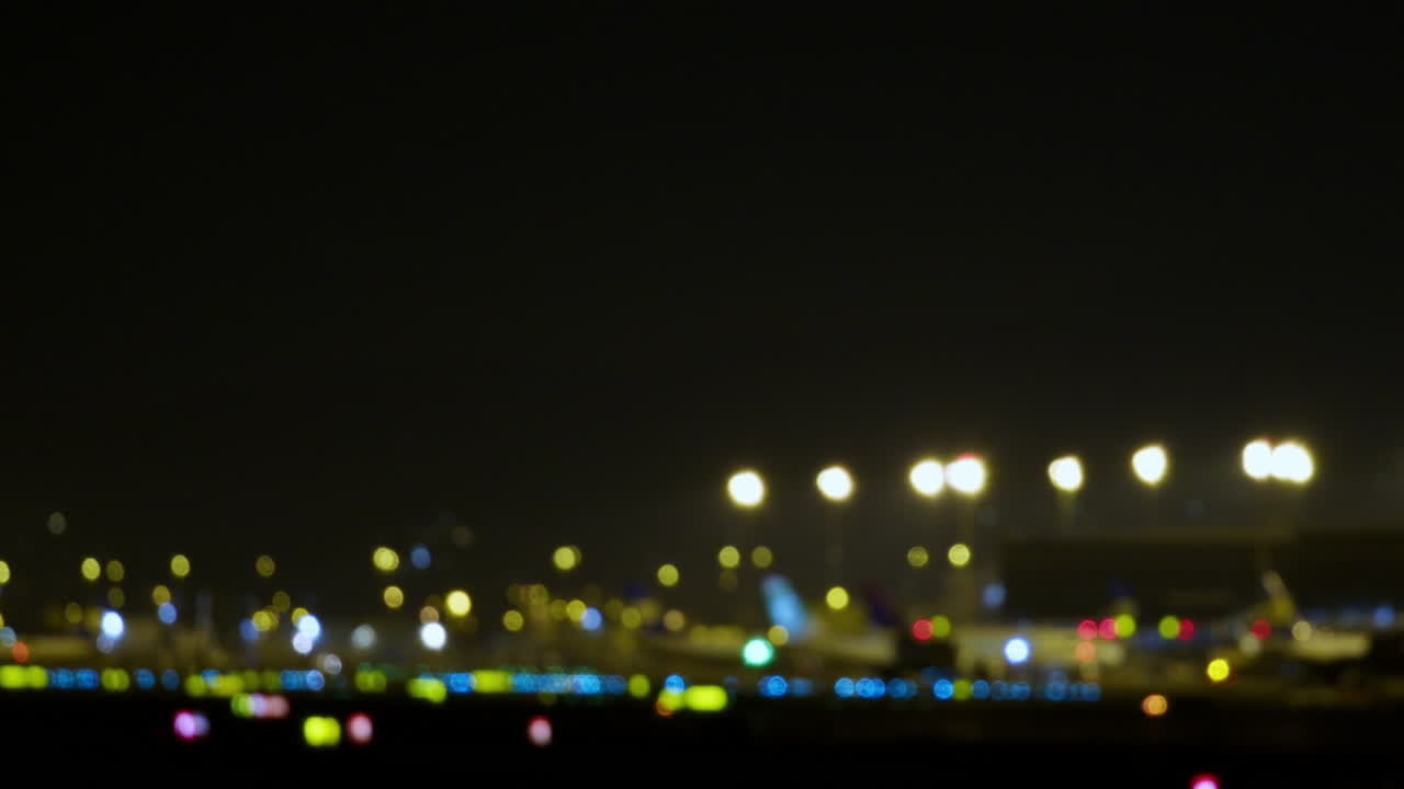 Blurred Night Airport Scene