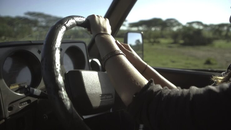 Guida di un 4x4 nella boscaglia africana