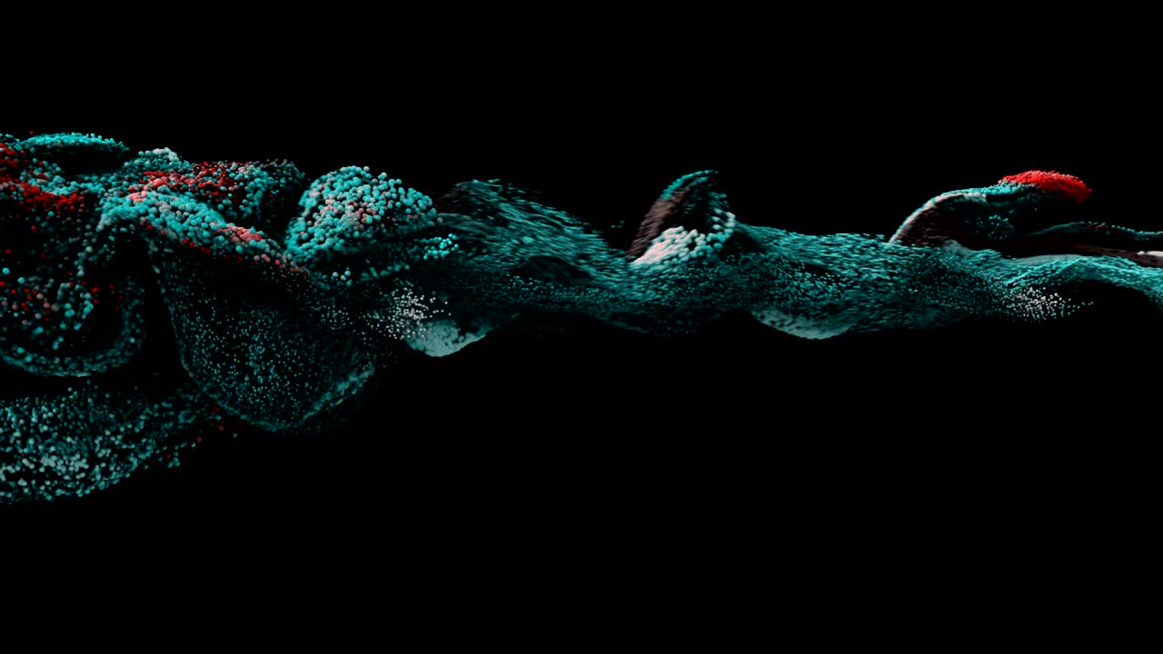 Fluid / paint simulation exploding forward.