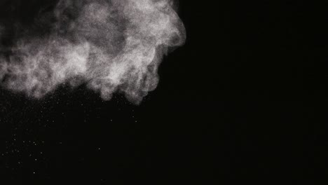 powder isolated on black background