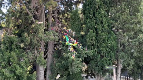 Palomas-Tradicionales-De-Colores-En-Un-árbol,-España