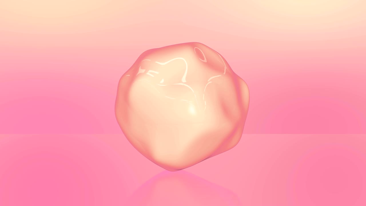 Pink glowing sphere rotating and deforming.