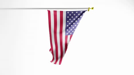 Red-white-and-blue-flag-of-the-United-States-waving-against-white-background