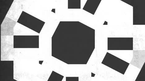 white and black abstract design with central circle and surrounding circles