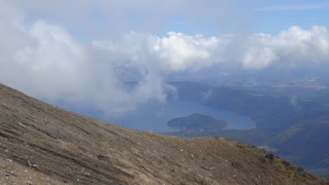 lake coatepeque view from highlands volcano crater santa ana el salvador