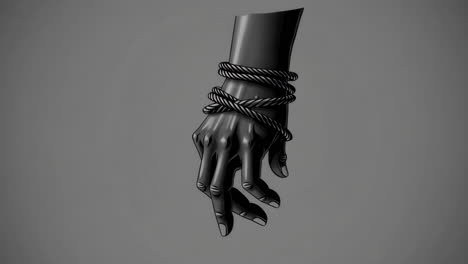 bound hand in monochrome illustration