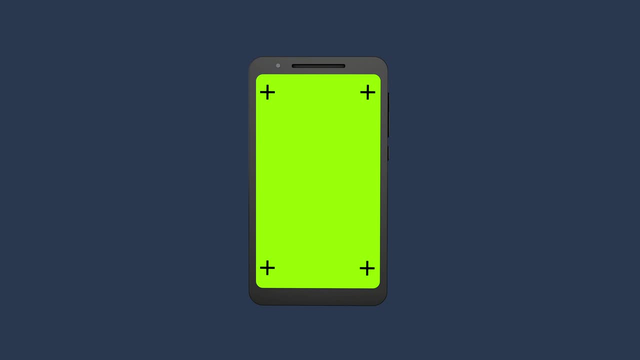 animación de teléfono negro 3d realista. maqueta. pantalla de croma con marcas de pista. fondo animado con texturas y colores fríos.