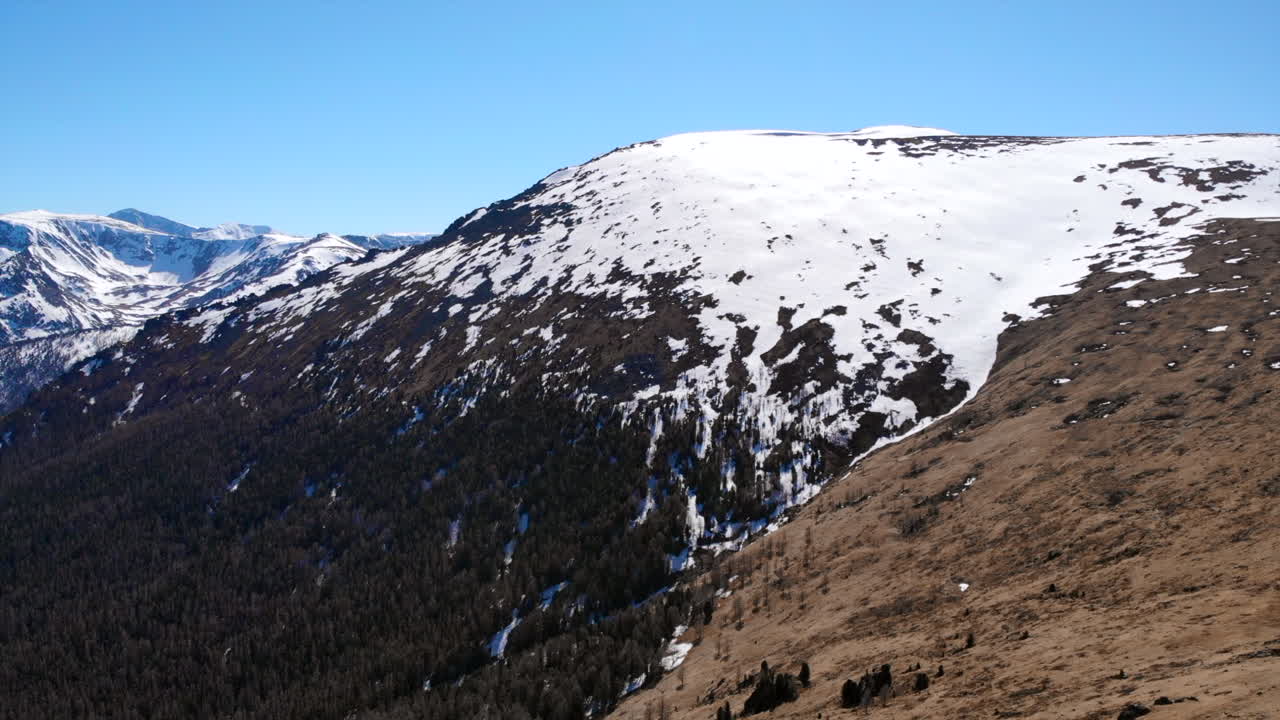 Winter Alpine Landscape with Snow-Capped Mountains and Frozen Lake