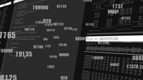 animation of digital data processing over computer screens