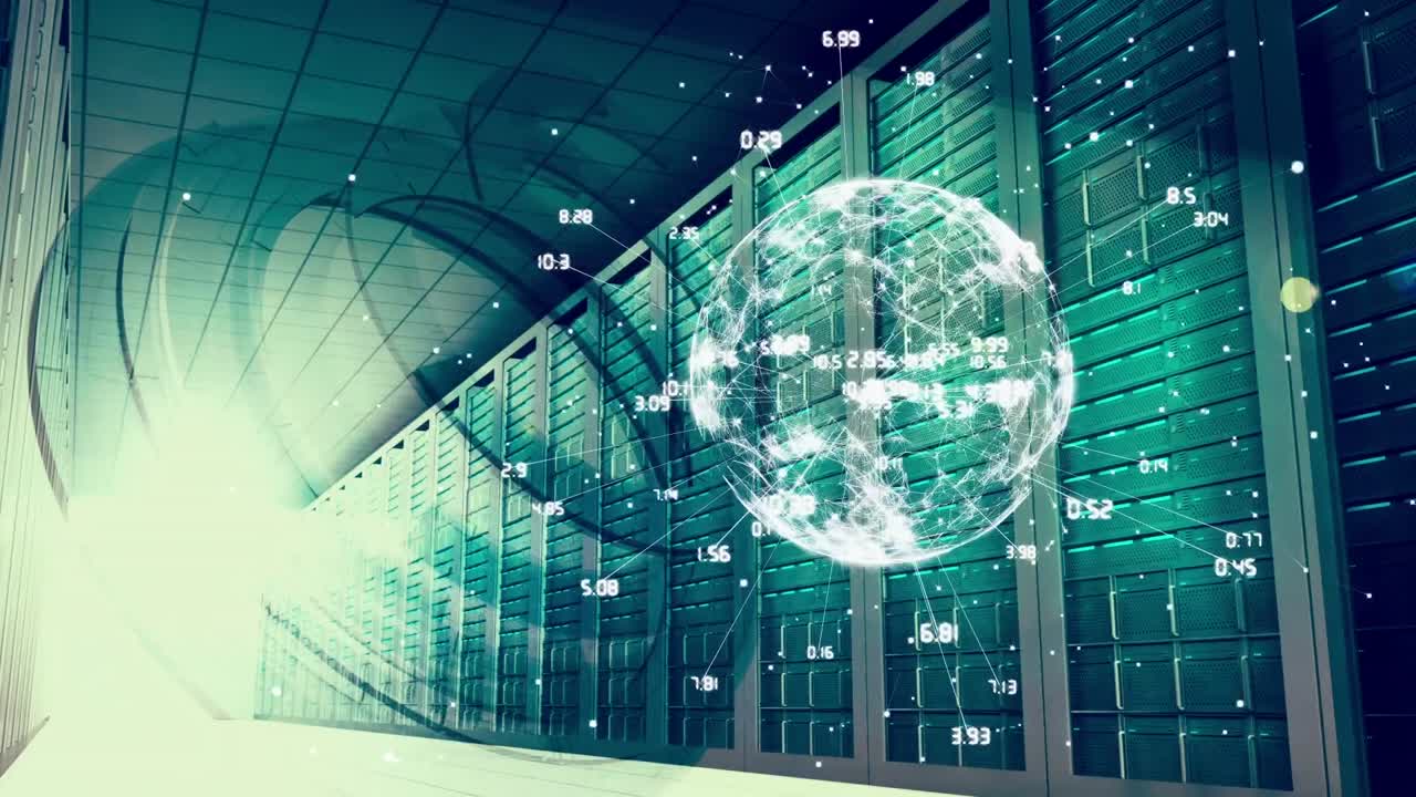 Animation of turning globe in a tunnel