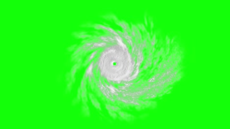 tropical cyclone on green screen, cg animation