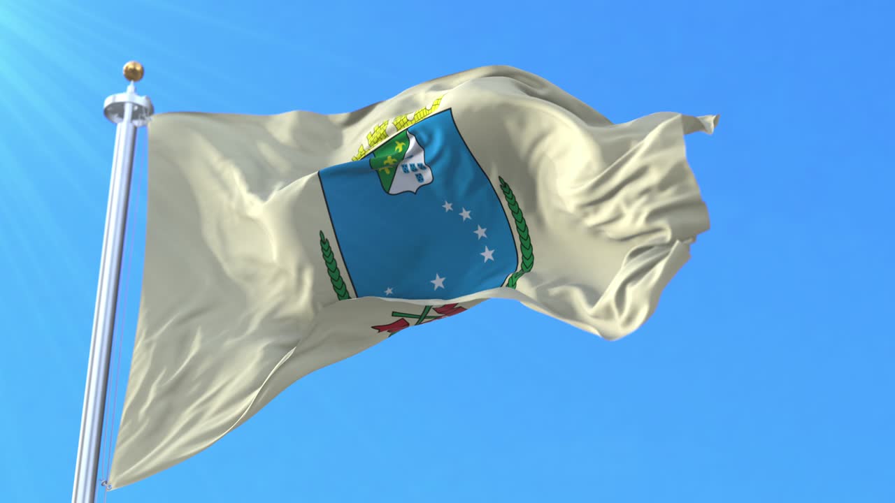 Sao Luis flag, Maranhao, Brazil. loop