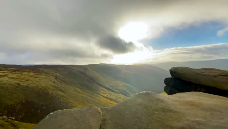 rock sided edge cliff peak district kinder scout derbyshire