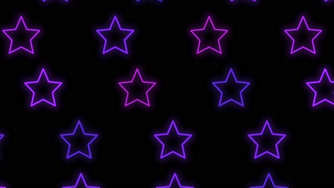 pulsing neon purple stars pattern in rows