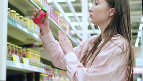 woman shopping for food in a supermarket