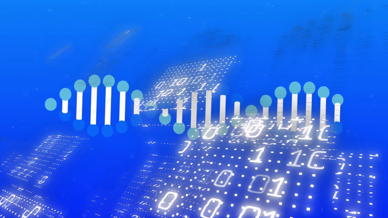 Animation of data processing over dna strands