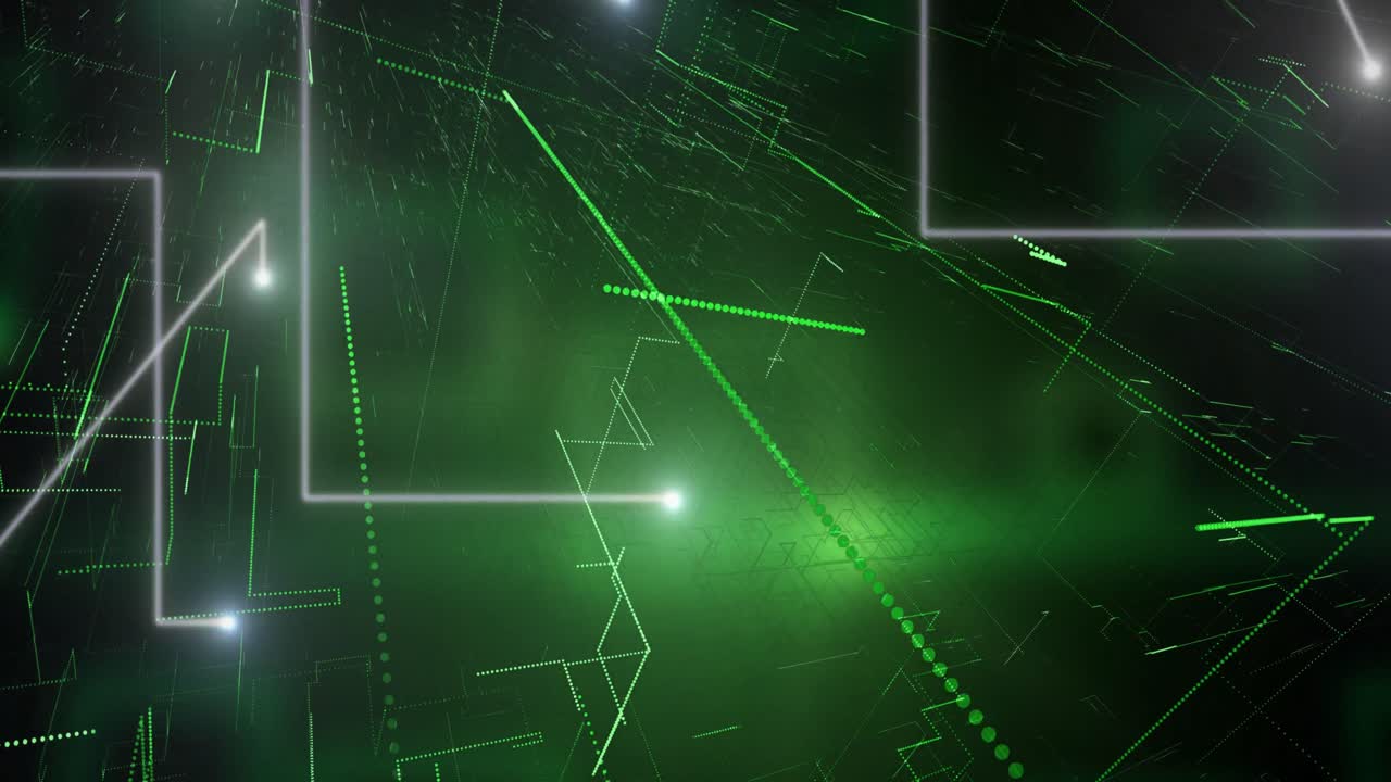 Animation of light trails and spots on black background