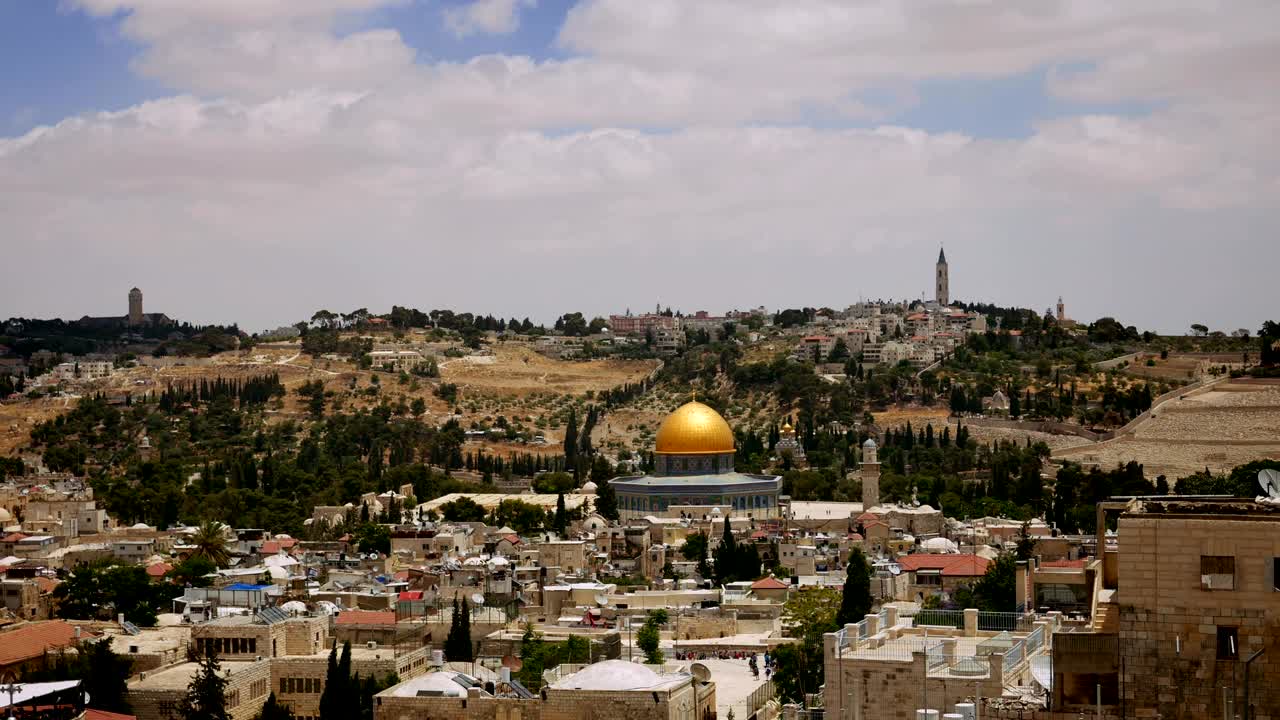 jerusalén panorámica vista aérea del lapso de tiempo