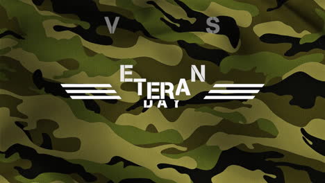 animation text veterans day on military background 5