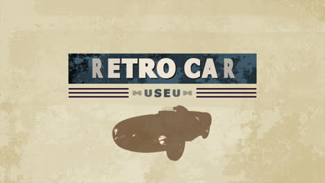 motion retro car and text museum retro car sport background