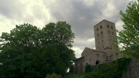 new york city's cloister museum under an overcast sky