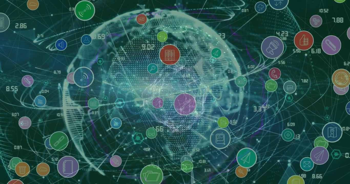 Animation of data processing over globe