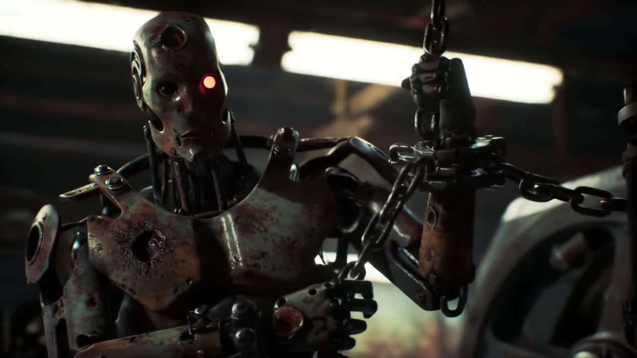 A Mechanical Sentinel: Exploring the Intricacies of a Futuristic Robotic Entity and Its Powerful Role in a Dystopian Environment