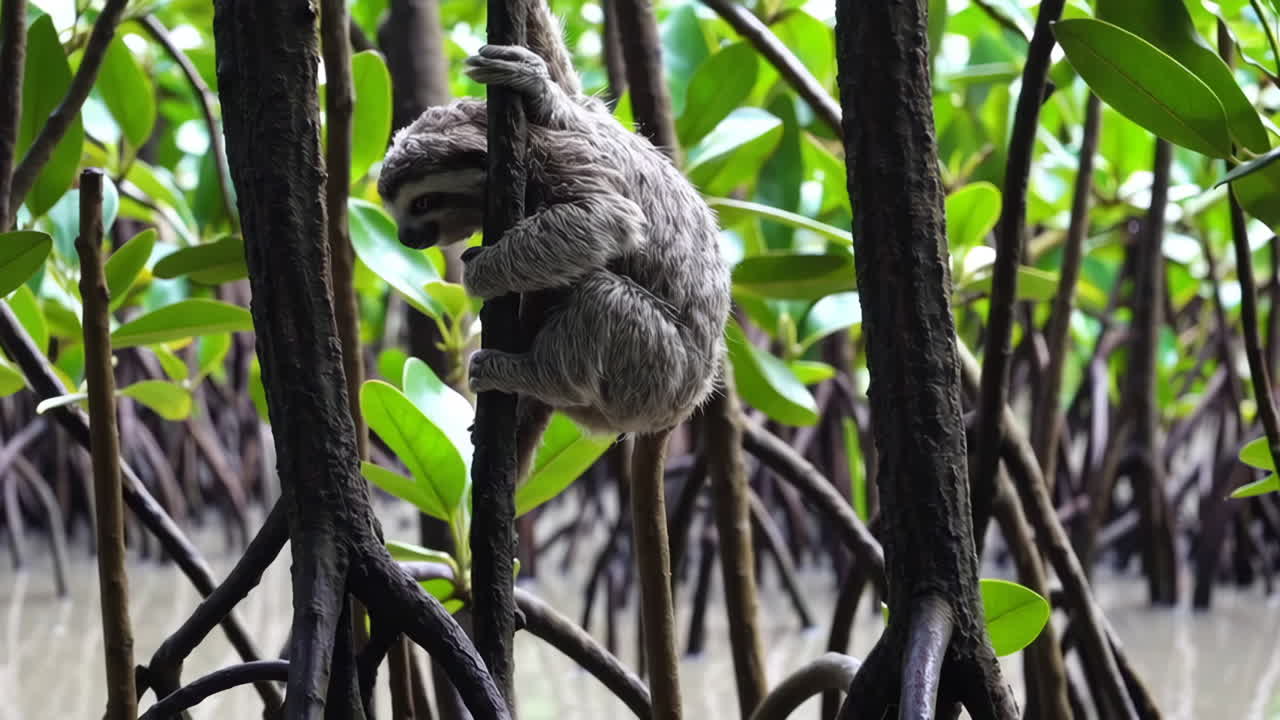 Baby Sloth in Mangrove Forest
