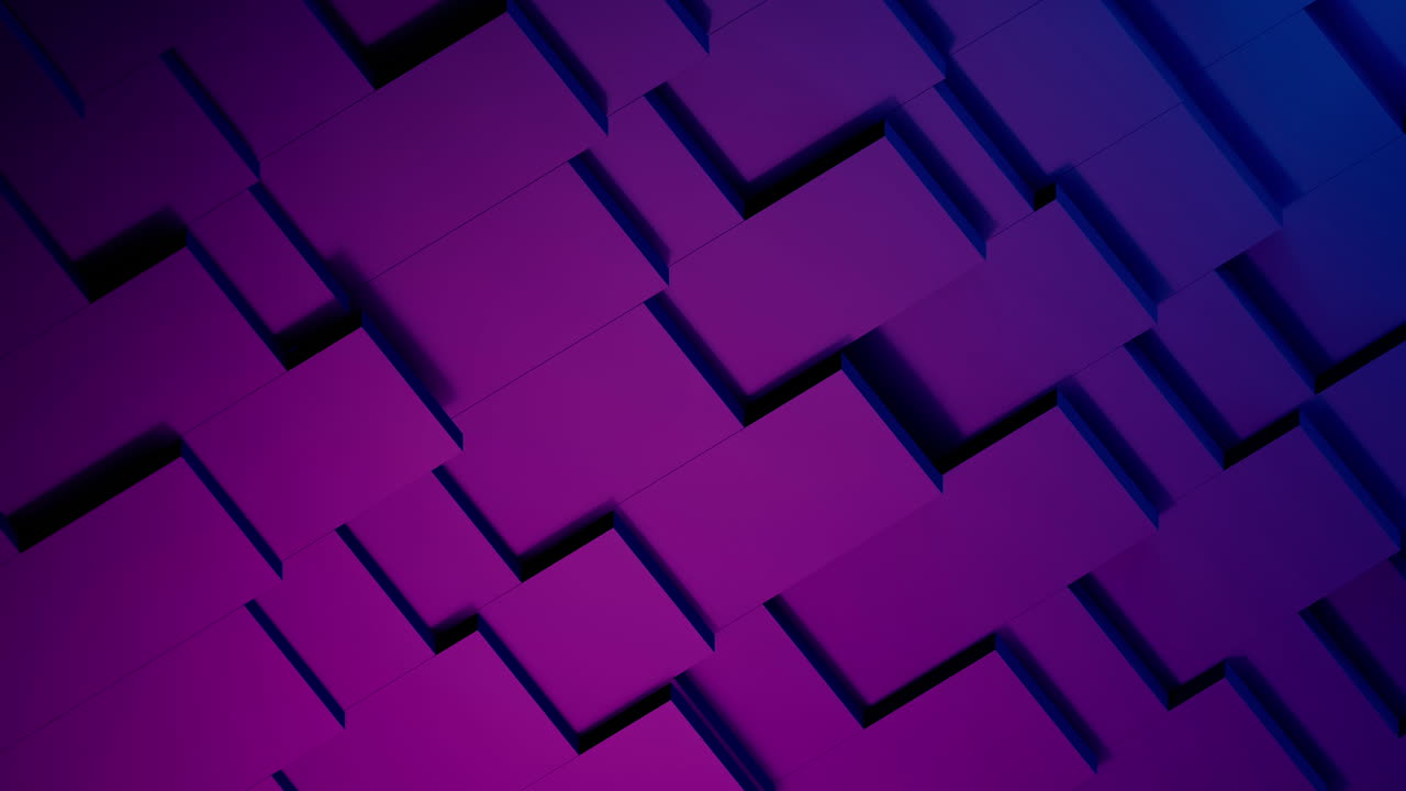 Dynamic Abstract Background with Moving Purple and Blue Blocks