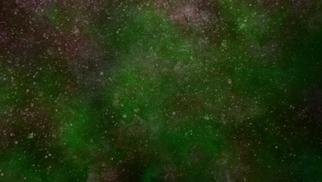 encantadora nebulosa verde y púrpura vibrante nube cósmica de gas y polvo
