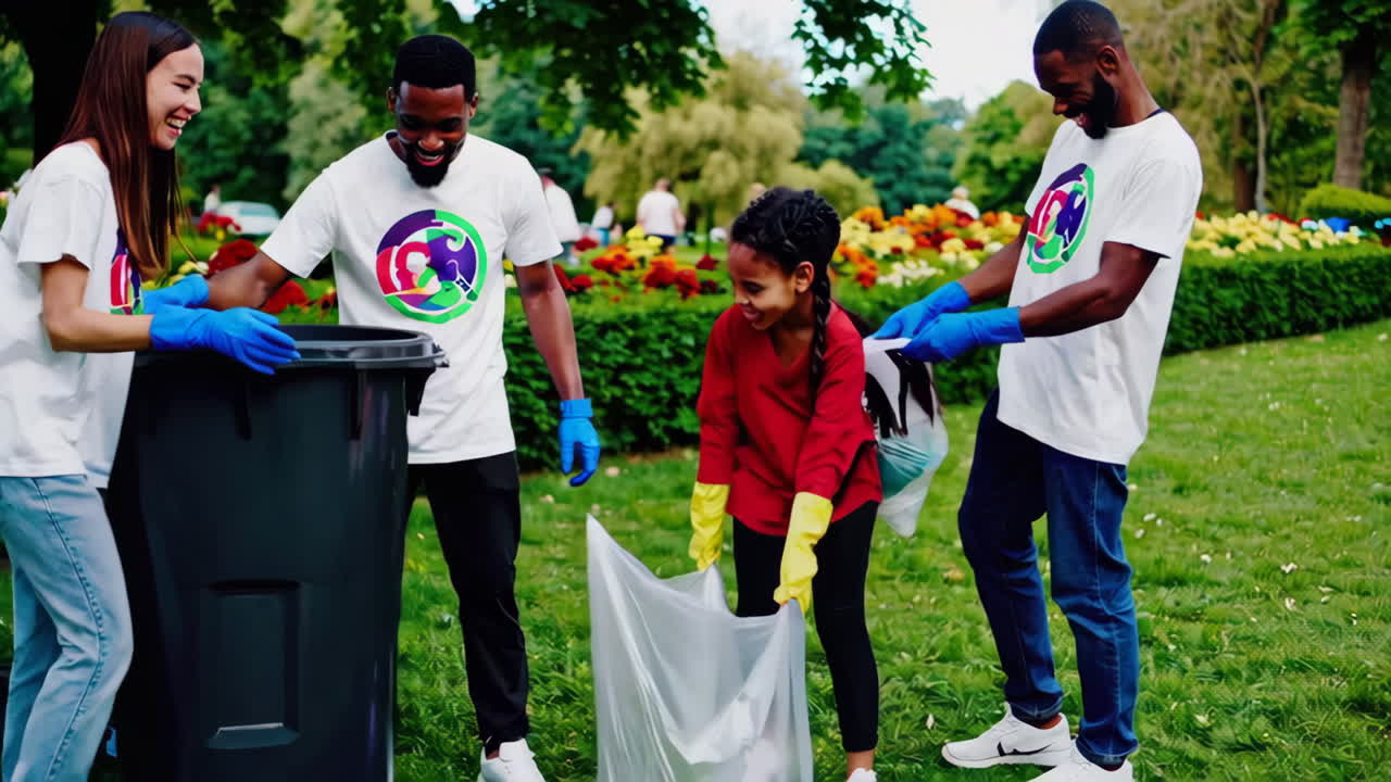 Community Cleanup in a Park