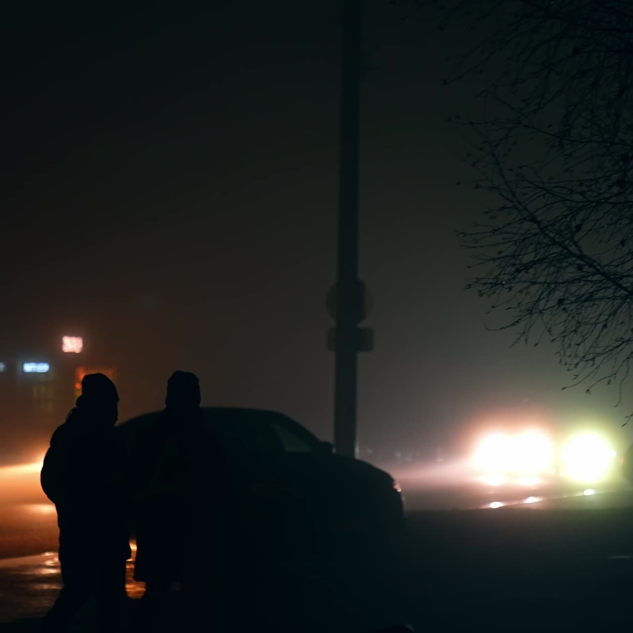 Russian war against peaceful Ukraine that caused terrible damages in energy systems. Blackout time in the evening streets