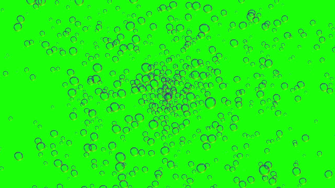 Small soap bubbles on chroma key, green screen - easily isolated