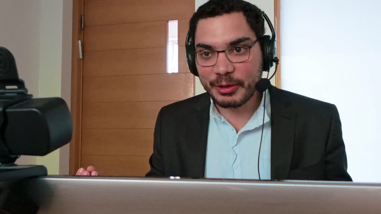 Friendly Online Teacher Explaining a Subject