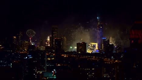 celebrate new year in bangkok with firework, thailand