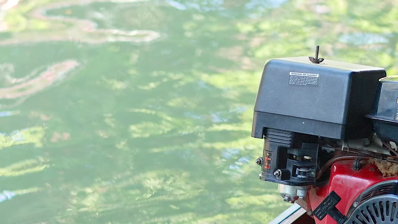 방의 보트 엔진의 클로즈업