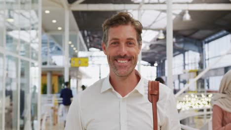 businessman arriving at a conference