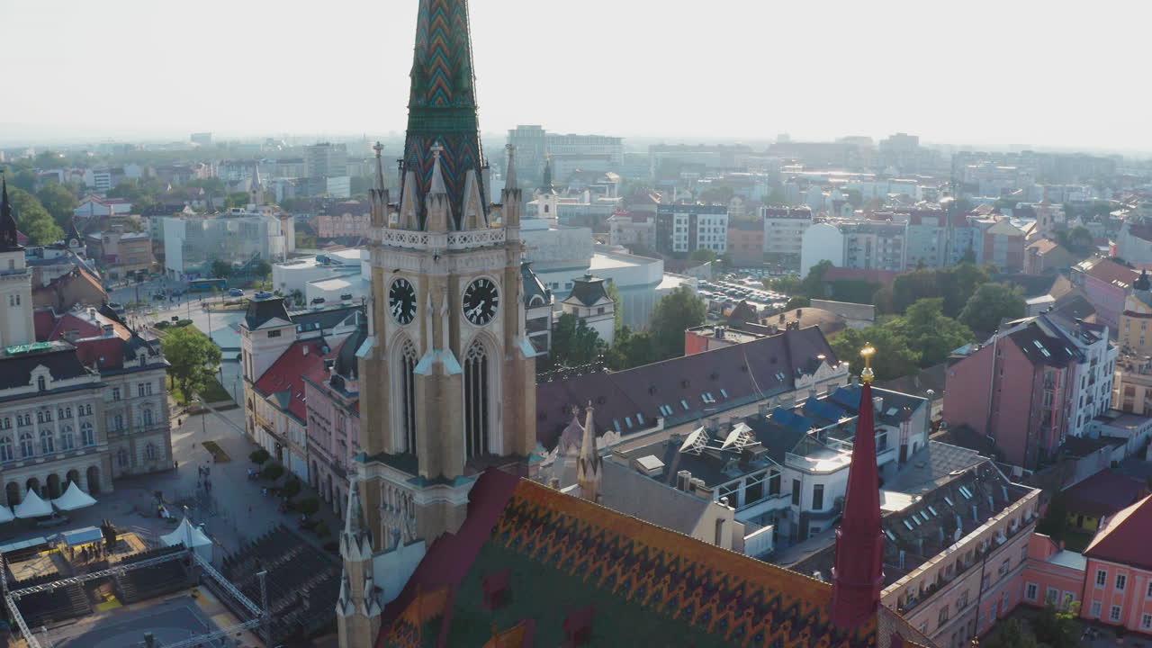 세르비아 의 노비 사드 시내 의 공중 사진