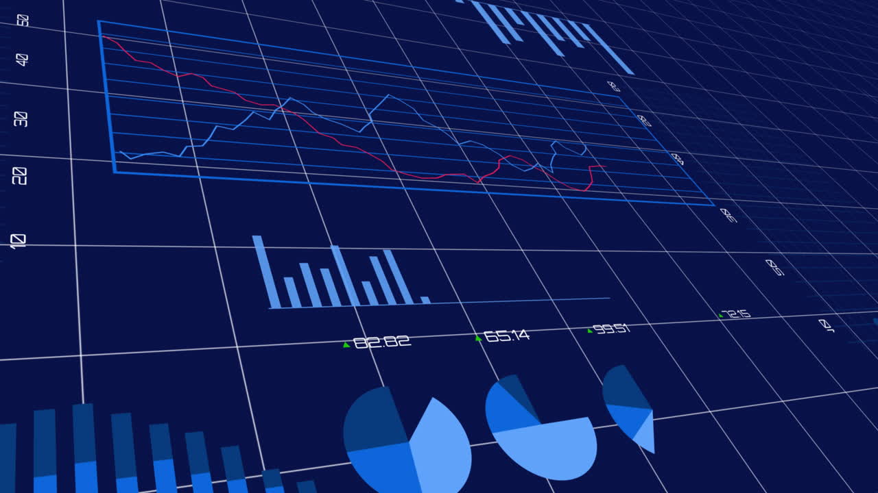 procesamiento de datos financieros frente a un fondo azul