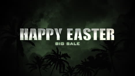 Happy-Easter-and-Big-Sale-with-tropical-trees-in-jungle