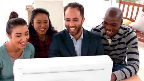 casual business team working together