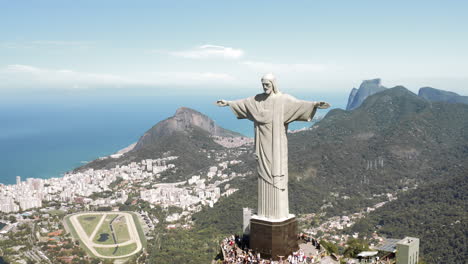 flying away from christ the redeemer statue on the corcovado hill in rio de janeiro