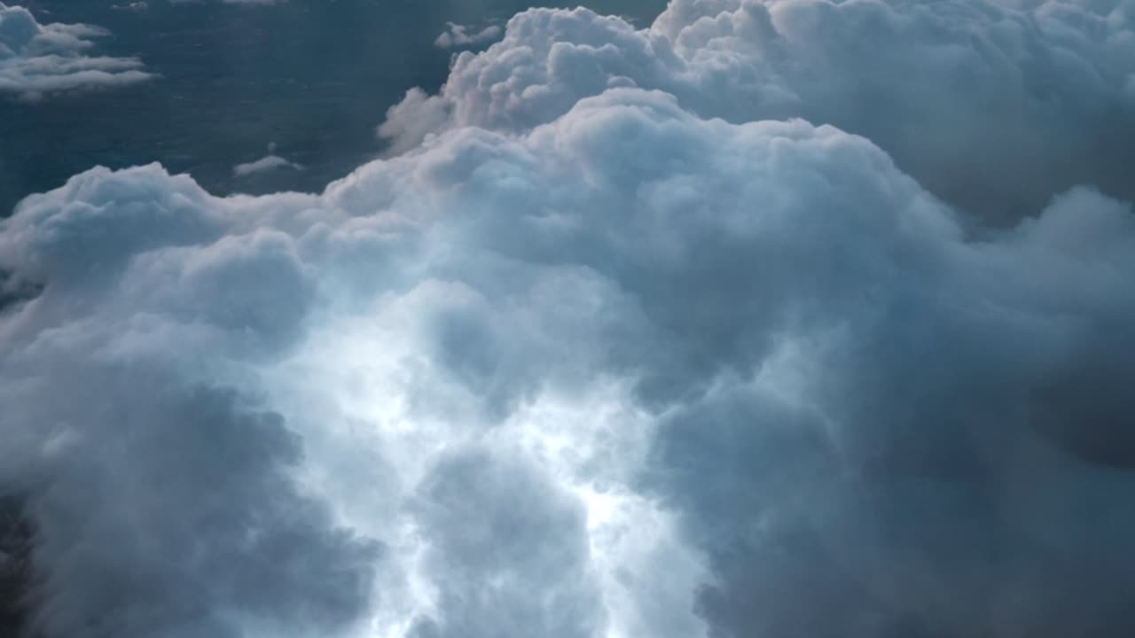 aerial view of Dark stormy clouds,Begining of Hurricane